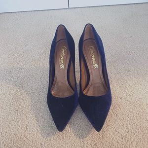 L'intervalle High Heel Pump, Navy Velvet, size 8